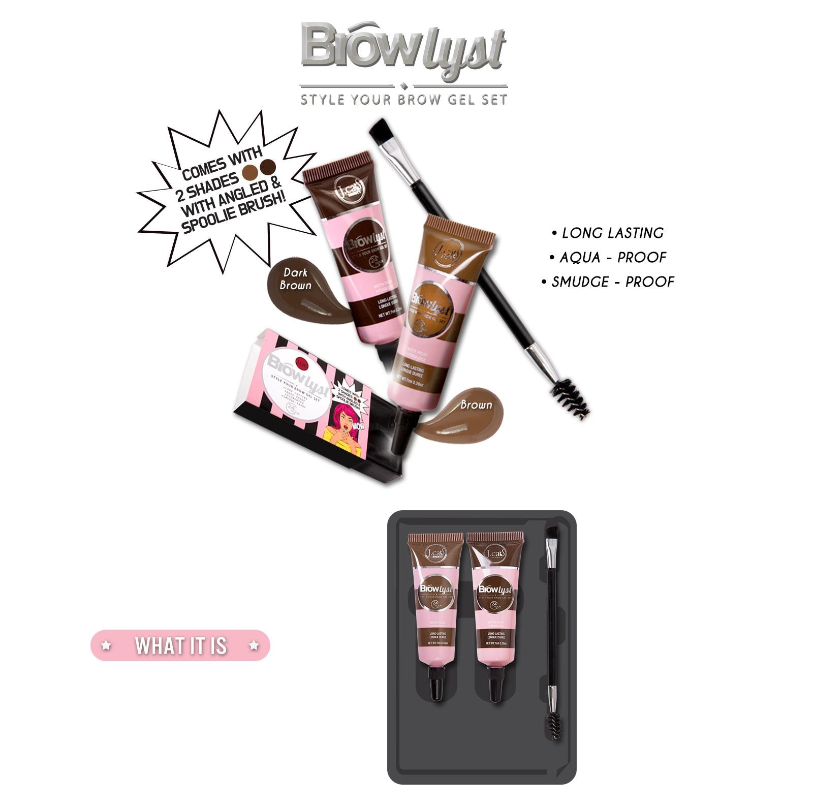 BROWLYST STYLE YOUR BROW GEL SET By Jcat