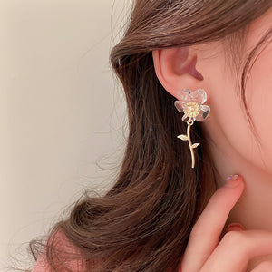 Clear Acrylic Flower Earring